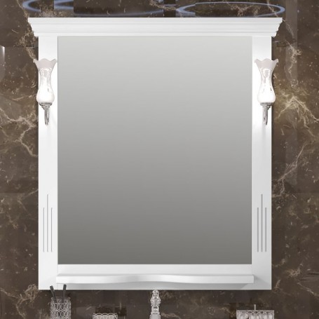 Зеркало Опадирис Риспекто 95 цвет белый матовый со светильниками хром - Vanna-retro.ru