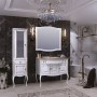 Мебель для ванной Опадирис Лаура 100 цвет белый с патиной (мраморная столешница) - Vanna-retro.ru