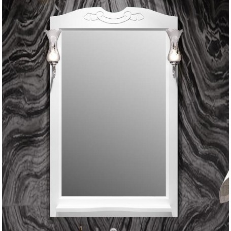 Зеркало Опадирис Брунелла 65 белый матовый, светильники (цвет хром) - Vanna-retro.ru