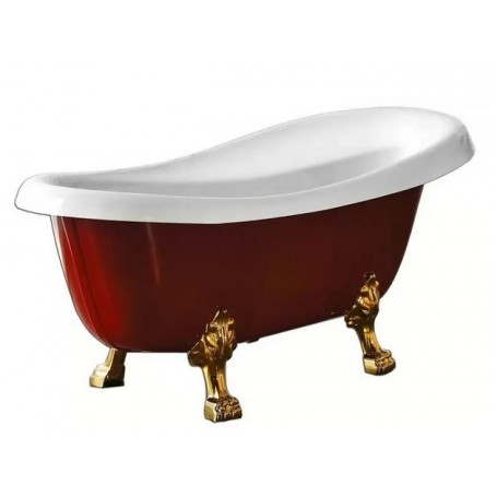 Ванна акриловая красная Belbagno BB04 170x80 ножки золото