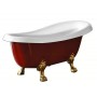 Ванна акриловая красная Belbagno BB04 170x80 ножки золото