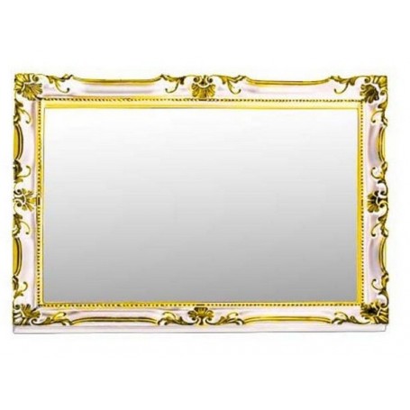 Зеркало прямоугольное Migliore 70.504 (цвет белый с золотом) -
