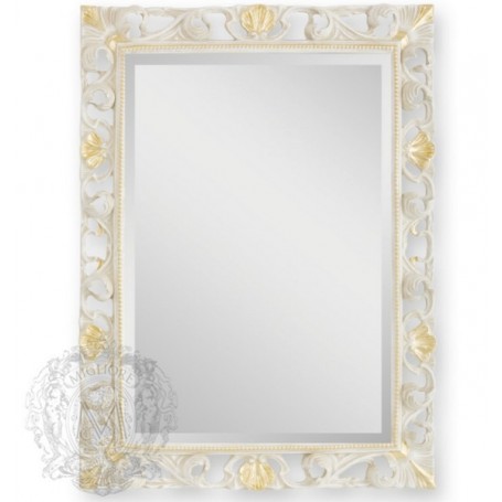 Зеркало прямоугольное Migliore 70.708 (цвет белый с золотом) -