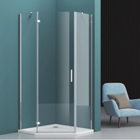 Душевой уголок BelBagno KRAFT-P-1-90-C-Cr-L стекло прозрачное 90х90