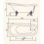 Акриловая ванна Migliore Bella ML.BLL-40.401 Br (ножки бронза