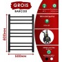 Полотенцесушитель электрический Grois 80х50 см. цвет чёрный