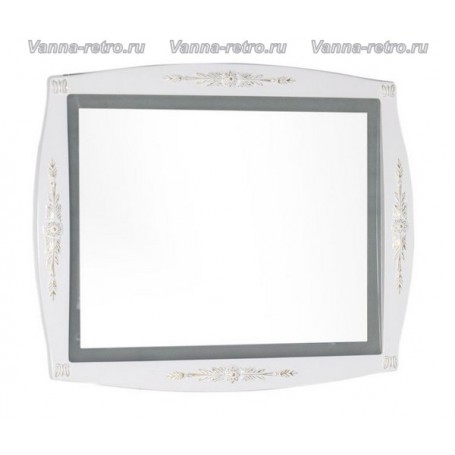 Зеркало Акванет Виктория 90 (белый с золотом) - Vanna-retro.ru