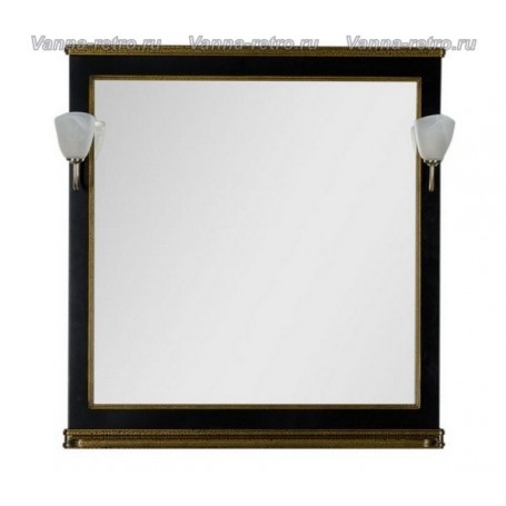 Зеркало Акванет Валенса 110 (черный, декор краколет золото) -