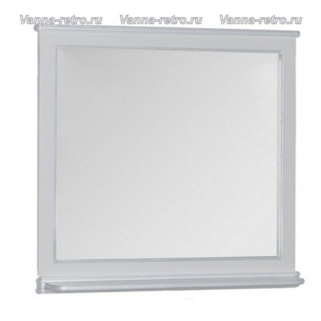 Зеркало Акванет Валенса 110 (белый, декор краколет серебро) -