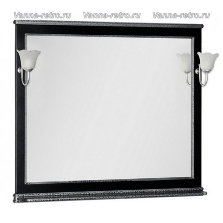 Зеркало Акванет Валенса 100 (черный, декор краколет серебро) -