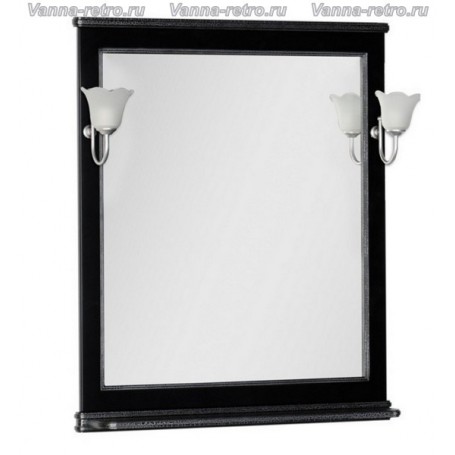 Зеркало Акванет Валенса 80 (черный, декор краколет серебро) -