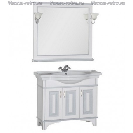 Мебель для ванной Акванет Валенса 100 (белый, декор краколет