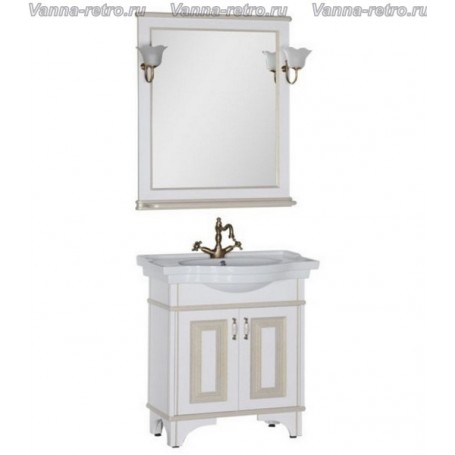 Мебель для ванной Акванет Валенса 70 (белый, декор краколет