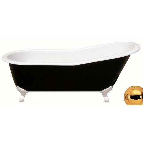 Чугунная ванна Magliezza Gracia Black (ножки золото) 170х76 -