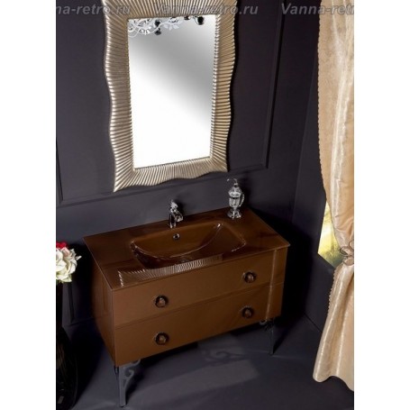 Мебель для ванной Armadi Art NeoArt 80 Dark Brown с стеклянной раковиной ➦