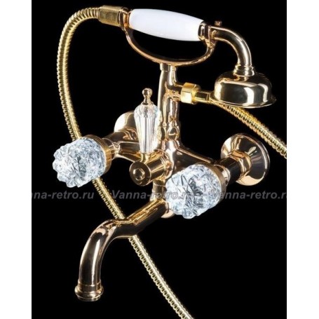 Смеситель для ванны Boheme Crystal 293-CRST (золото) ➦ Vanna-retro.ru