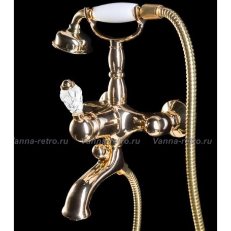 Смеситель для ванны Boheme Crystal 283-CRST (золото) ➦ Vanna-retro.ru