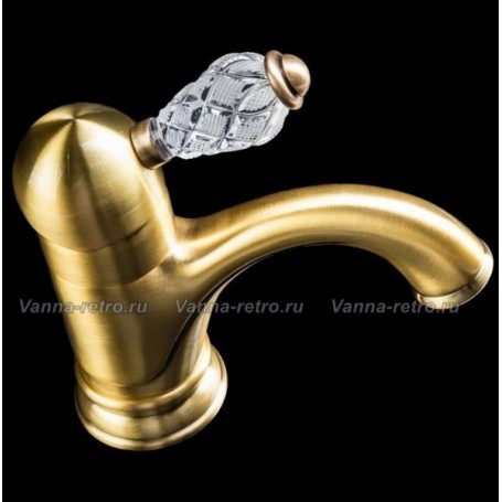 Смеситель для раковины Boheme Crystal 301-CRST (бронза) ➦ Vanna-retro.ru
