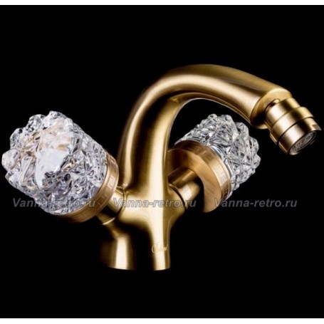 Смеситель для биде Boheme Crystal 316-CRST (бронза) ➦ Vanna-retro.ru