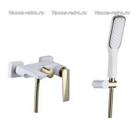 Смеситель для ванны Boheme Venturo 383-W белый с золотом ➦ Vanna-retro.ru