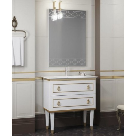 Мебель для ванной Смайл Порто 80 белый / золото - Vanna-retro.ru