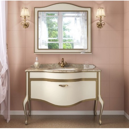 Мебель для ванной Timo Ellen Plus M-V1 120х58 цвет avario (кремовый) с золотом ➦