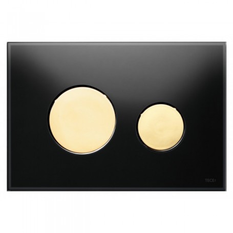 Кнопка смыва TECE Loop 9240658 черное стекло, кнопка золото ➦