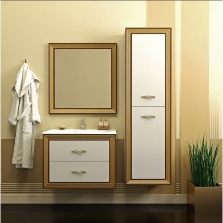 Мебель для ванной Опадирис Карат 80 цвет белый с золотом - Vanna-retro.ru