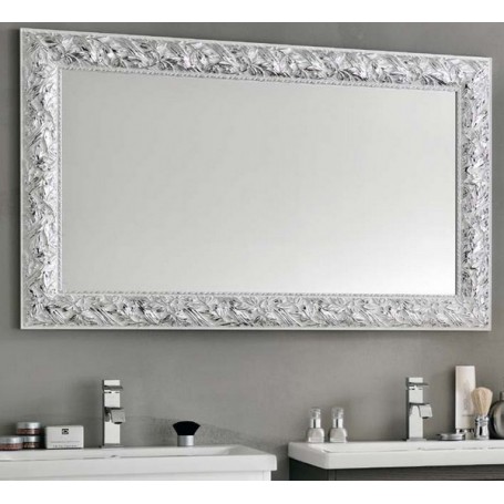 Зеркало Eban Oliva FCROL090-B цвет серебро / белый 90х70 ➦ Vanna-retro.ru