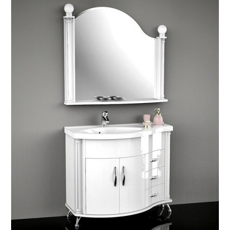 Мебель для ванной Белюкс Ария 110 в белом цвете - Vanna-retro.ru