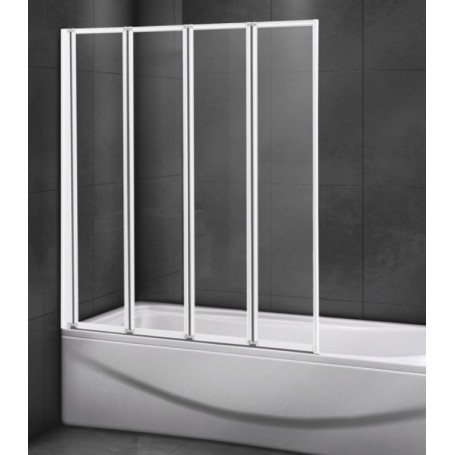 Шторка на ванну Cezares RELAX-V-4-80/140 профиль белый стекло прозрачное