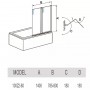 Шторка для ванной Welt Wasser 100Z2-80, 800/1400 стекло прозрачное, хром ➦