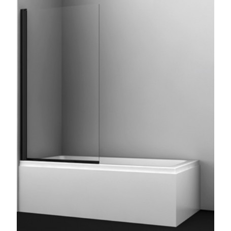 Шторка для ванны WasserKraft Berkel 48P02-110 BLACK профиль черный стекло прозрачное