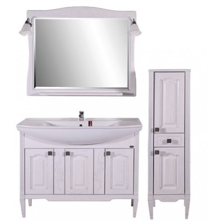 Мебель для ванной АСБ Модена 105 (белый - патина серебро)