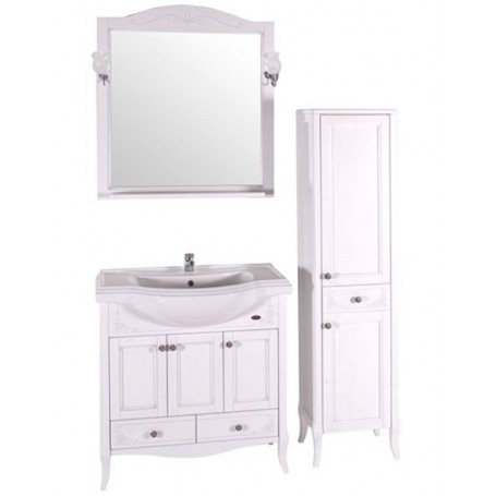 Мебель для ванной АСБ Салерно 80 цвет белый / патина серебро