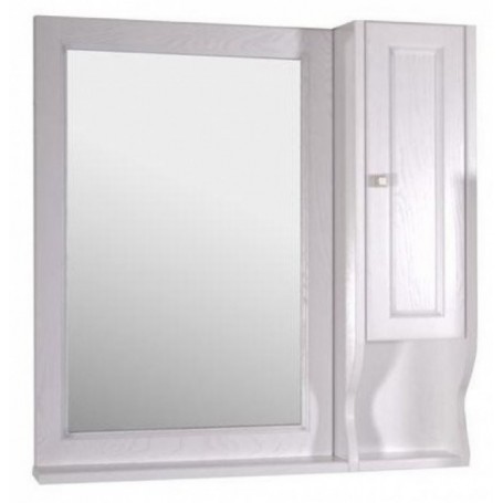 Зеркало со шкафом АСБ Гранда 85 (белый / патина серебро)