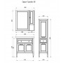 Тумба с раковиной АСБ Гранда 85 цвет белый / патина серебро -